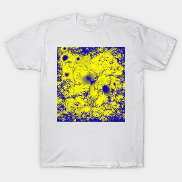 Storm brewing in alien blue and yellow T-Shirt by hereswendy